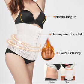 U-Shaped Slimming Waist Belt Body Abdominal Shapewear Memory Fabric Office Ladies Postpartum Mothers (Option: WaistTrainer(Beige 2XL))